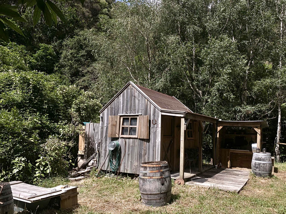 This quaint cabin is about five minutes’ walk from the house