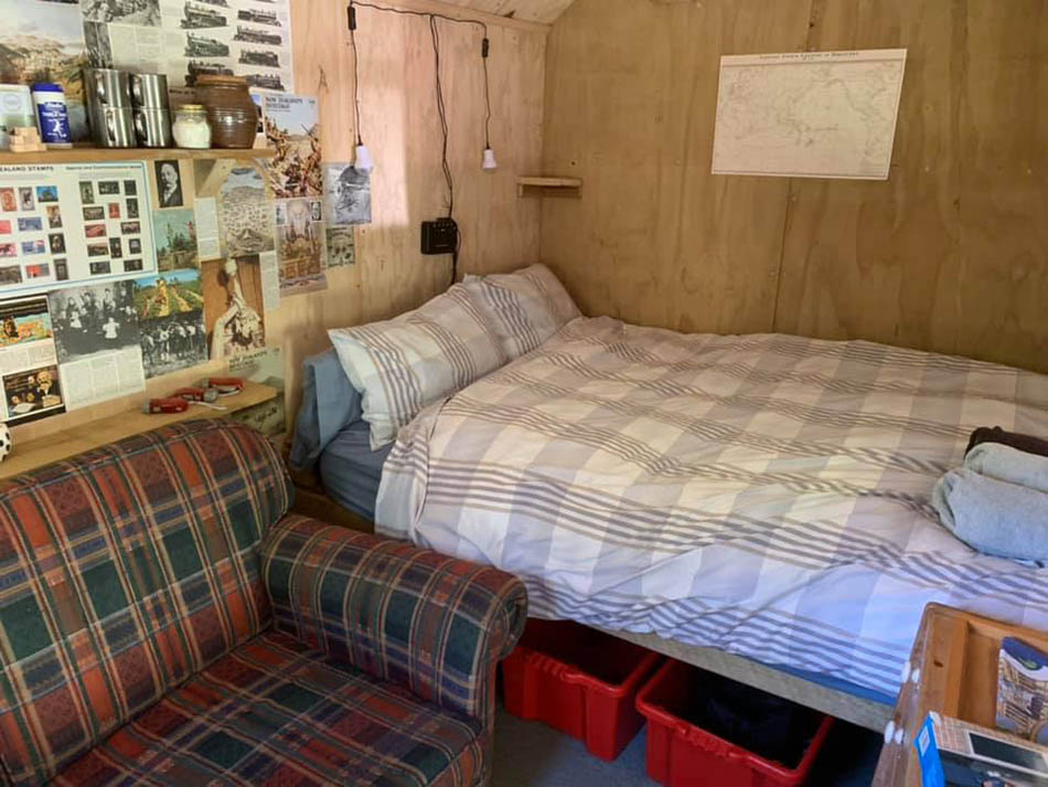 The cabin sleeps two in a queen sized bed