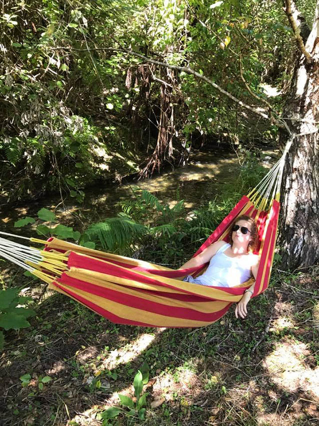 There is a hammock to relax in